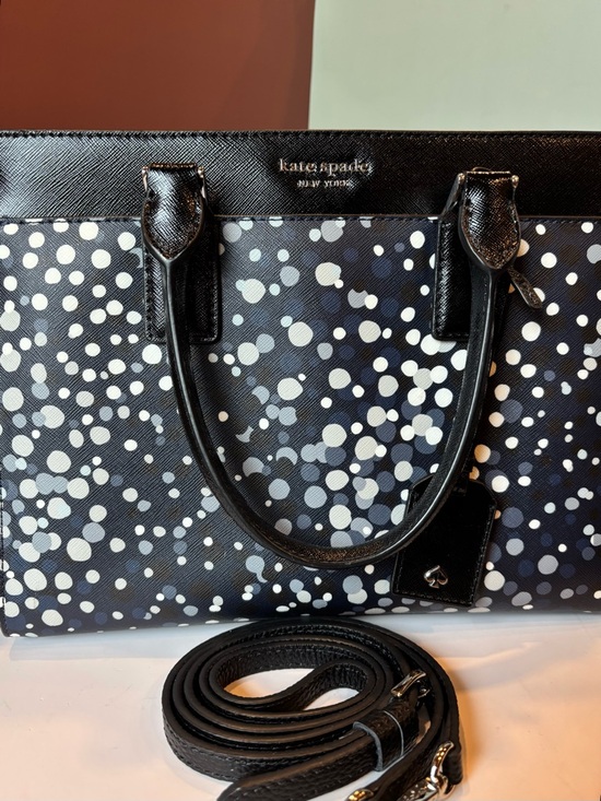 kate spade Handbags - KATE SPADE Cameron “Soirée”Black Dot Print Saffiano Leather Tote